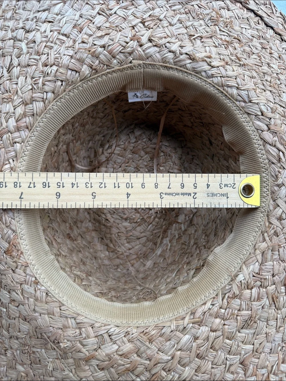 NWT Sun Hat Brown Tan Straw 100% paper hand Stitched details OS rancher floppy